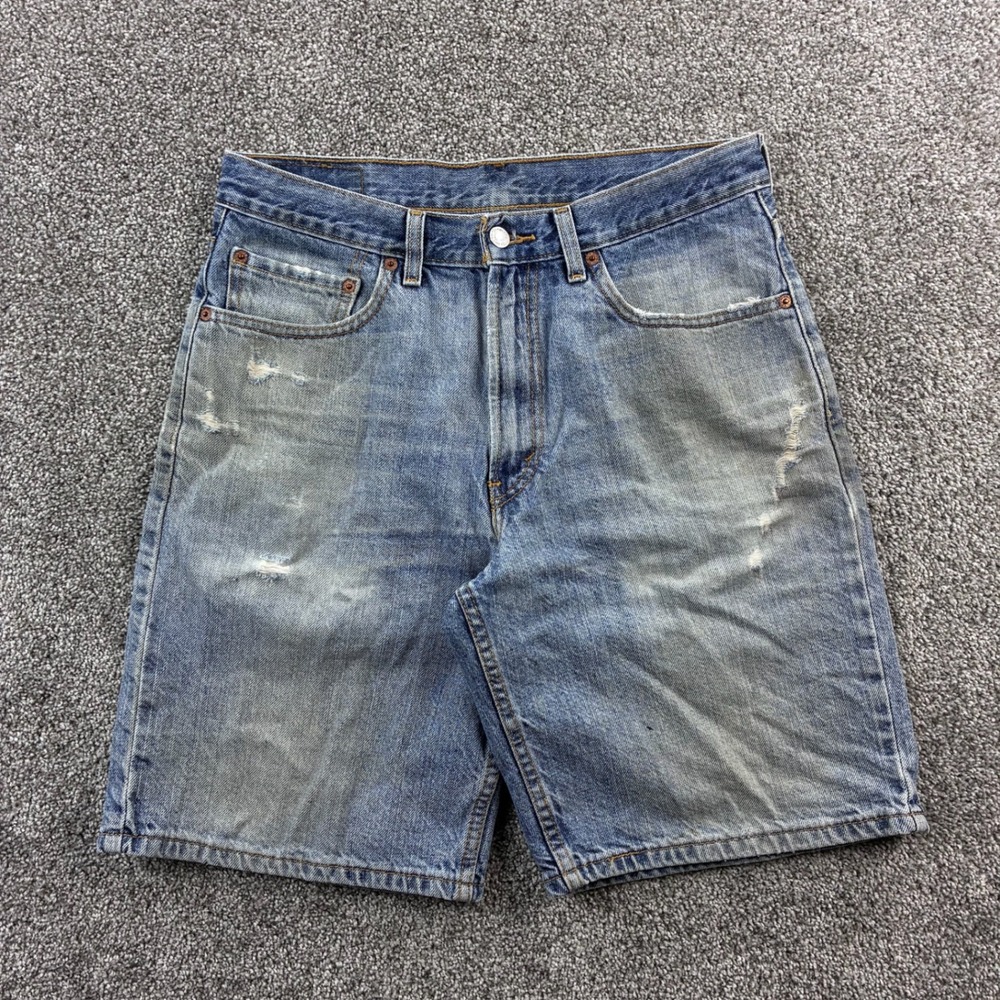 Vintage Y2K Levi's 550 Denim Shorts Mens 32 Blue Jean Relaxed Fit‎ Distressed